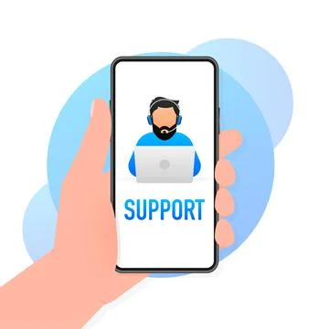 Customer help. Tech support. Cartoon vector illustration. Feedback service Stock Illustration