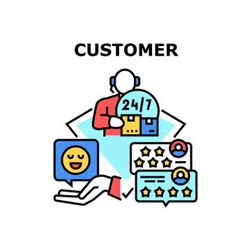 Customer Help Vector Concept Color Illustration Stock Illustration