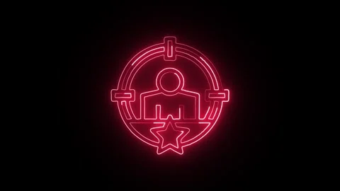 Customer Icon Isolated on Black Background, Neon User Line Motion Graphic A.. Vídeo Stock 327666742