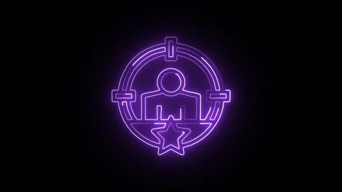 Customer Icon Isolated on Black Background, Neon User Line Motion Graphic A.. Stock Footage 327666754