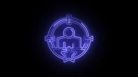 Customer Icon Isolated on Black Background, Neon User Line Motion Graphic A.. Vídeo Stock 327666757