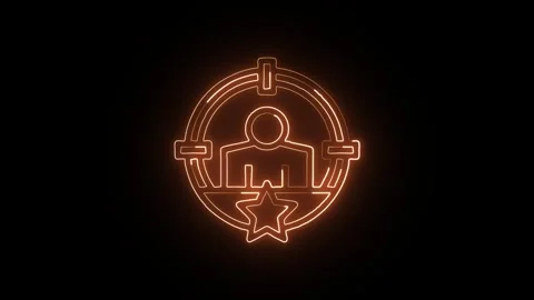 Customer Icon Isolated on Black Background, Neon User Line Motion Graphic A.. 库存影片 327666828