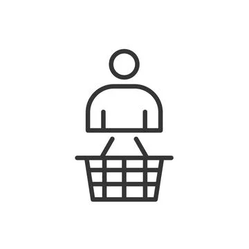 Customer, icon in line design. Customer, client, buyer, consumer, user, shopper Ilustración de archivo