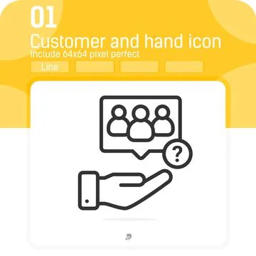 Customer icon with question mark sign with outline style isolated イラスト素材