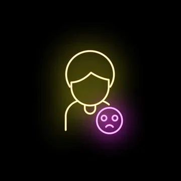 Customer icon showing negative feedback and sad emotion Ilustração Stock
