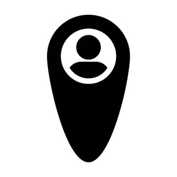Customer icon vector male user person profile avatar with location map marker Stock Illustration
