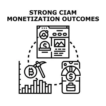 Customer identity access management monetization outcomes vector Stock Illustration