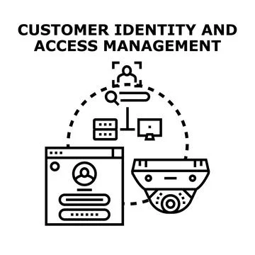 Customer identity access management system security concept Stock Illustration