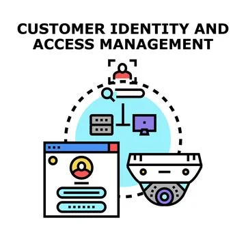 Customer identity access management system security concept Stock Illustration