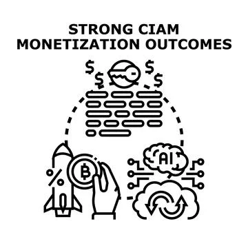 Customer identity and access management monetization outcomes Stock Illustration