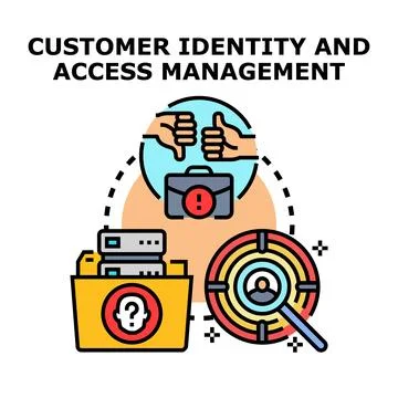 Customer identity and access management system concept Stock Illustration
