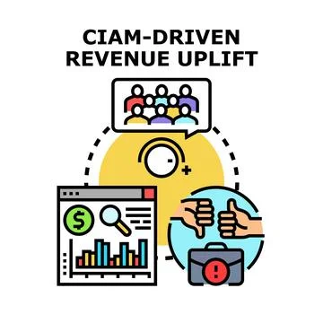 Customer identity driven revenue uplift concept illustration 库存插图