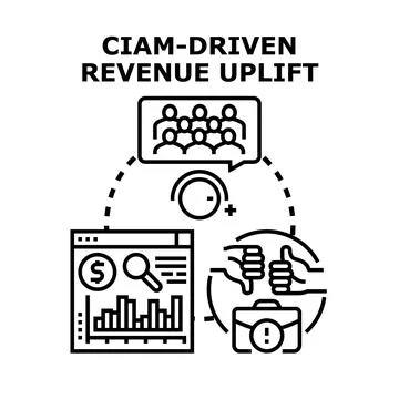 Customer identity driven revenue uplift concept illustration 库存插图
