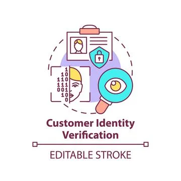 Customer identity verification concept icon Stock-Illustration
