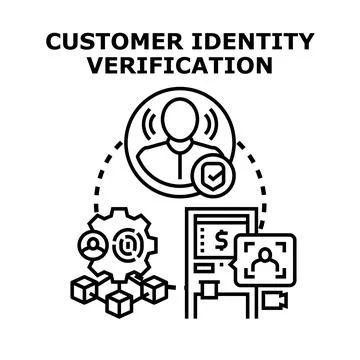 Customer identity verification process for digital security and access Stock Illustration