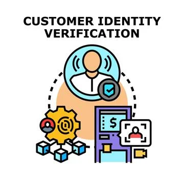 Customer identity verification process for digital security and access Stock Illustration