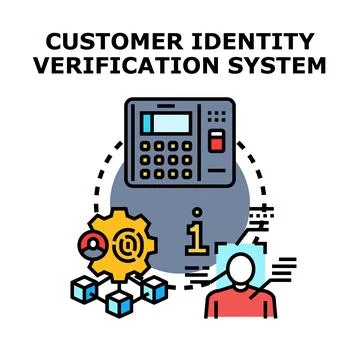 Customer identity verification system concept illustration Stock Illustration