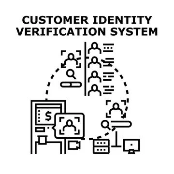 Customer identity verification system implementing digital security solutions Stock Illustration