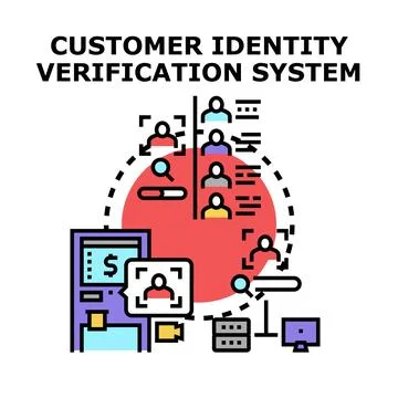 Customer identity verification system implementing digital security solutions Stock Illustration