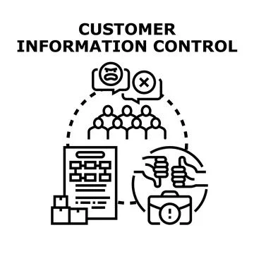 Customer information control analyzing negative feedback concepts Stock Illustration