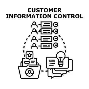 Customer information control and data management Illustrazione stock