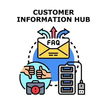 Customer information hub providing information and support Stock Illustration