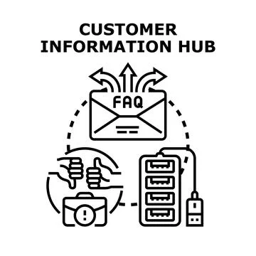 Customer information hub providing information and support Stock Illustration