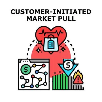 Customer initiated market pull concept vector illustration Stock Illustration