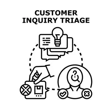 Customer inquiry triage process for problem solving Stock Illustration