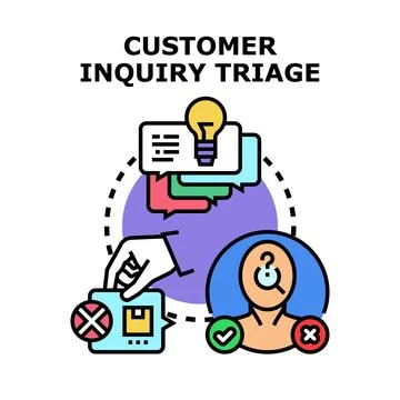 Customer inquiry triage process for problem solving Stock Illustration