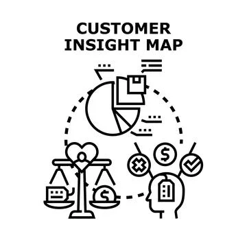 Customer insight map for data analysis and strategy Stock Illustration