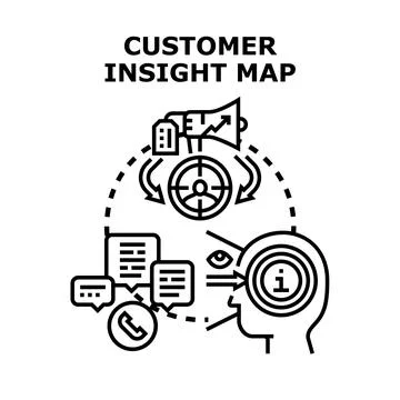 Customer insight map vector illustrating marketing strategy Stockillustratie