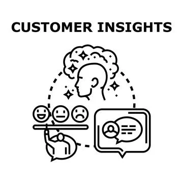 Customer insights gaining feedback and understanding opinion Stock Illustration