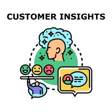 Customer insights gaining feedback and understanding opinion Stock Illustration