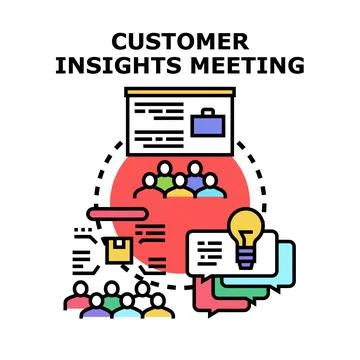 Customer insights meeting concept developing marketing strategy Stock Illustration
