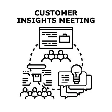 Customer insights meeting concept developing marketing strategy Stock Illustration