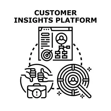 Customer insights platform for data analytics and strategy Stock Illustration