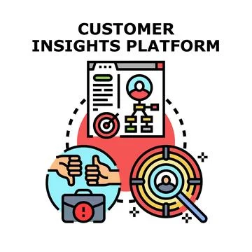Customer insights platform for data analytics and strategy Stock Illustration
