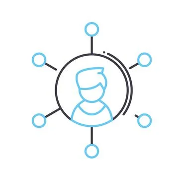 Customer intelligence line icon, outline symbol, vector illustration, concept Illustrazione stock