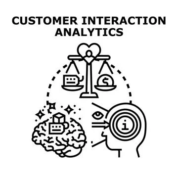 Customer interaction analytics evaluating business relationships Stock Illustration