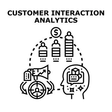 Customer interaction analytics improving user experience and business growth Stock Illustration