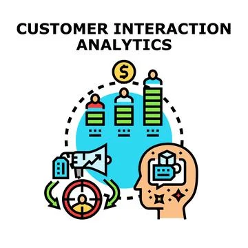 Customer interaction analytics improving user experience and business growth Stock Illustration