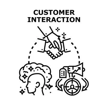 Customer interaction business collaboration and communication strategy 库存插图