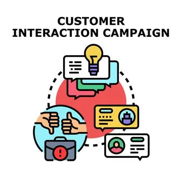 Customer interaction campaign strategy developing feedback Stock Illustration