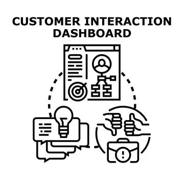 Customer interaction dashboard concept for business management Stockillustratie