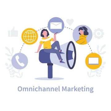 Customer Interaction in marketing concept. Flat vector illustration Stock Illustration