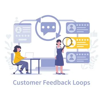 Customer Interaction in marketing concept. Flat vector illustration Stock Illustration