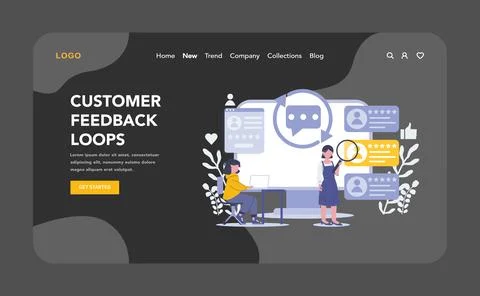 Customer Interaction in marketing concept. Flat vector illustration Stock Illustration