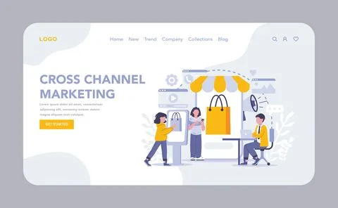Customer Interaction in marketing concept. Flat vector illustration Illustrazione stock