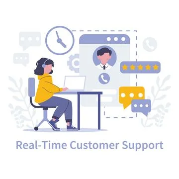 Customer Interaction in marketing concept. Flat vector illustration イラスト素材